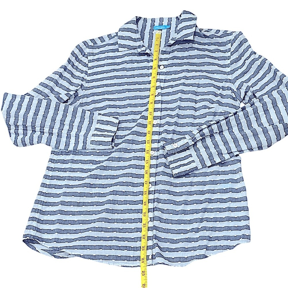 J. Mclaughlin Button Down Striped Blouse - image 7